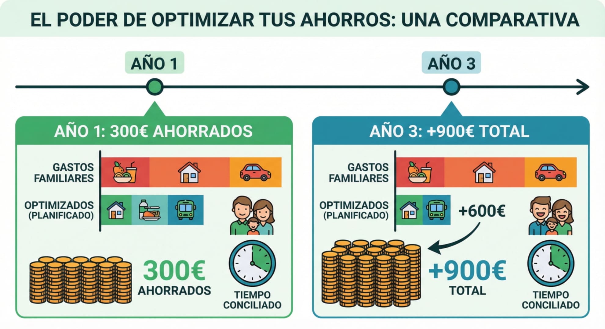 Gráfico ahorro crianza sostenible conciliación familiar Revista Digital mamas360 Embarazo y Maternidad